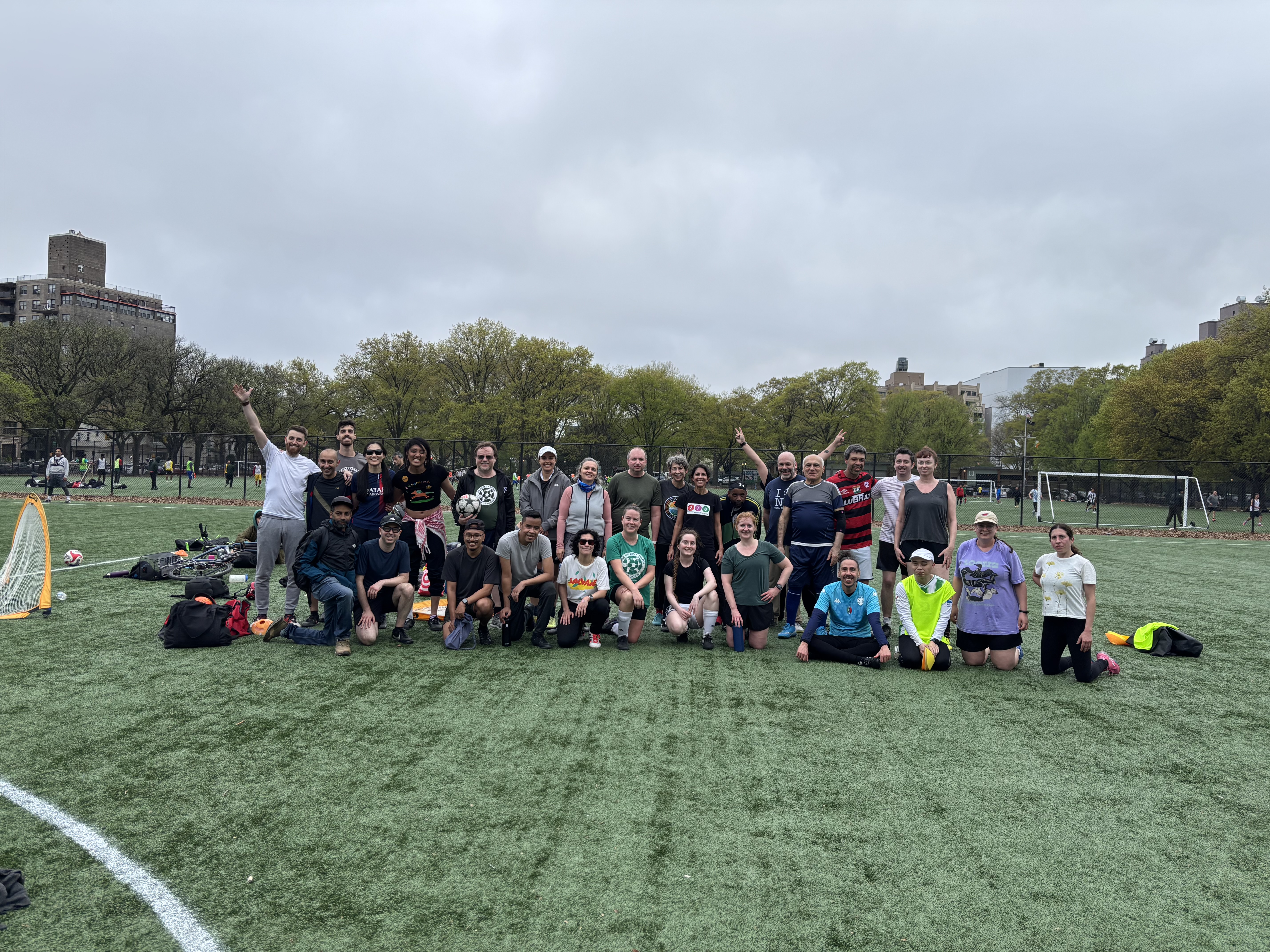 Prospect Park Soccer group photo on the field